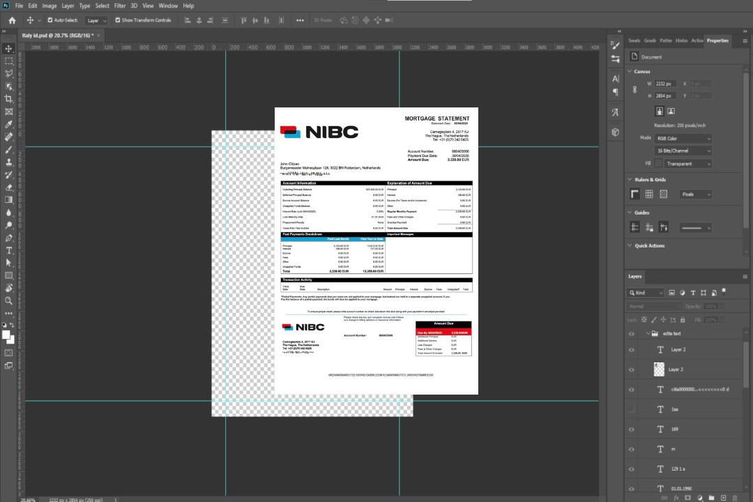 Modèle Word et PDF de relevé hypothécaire de la NIBC Bank des Pays , Bas template